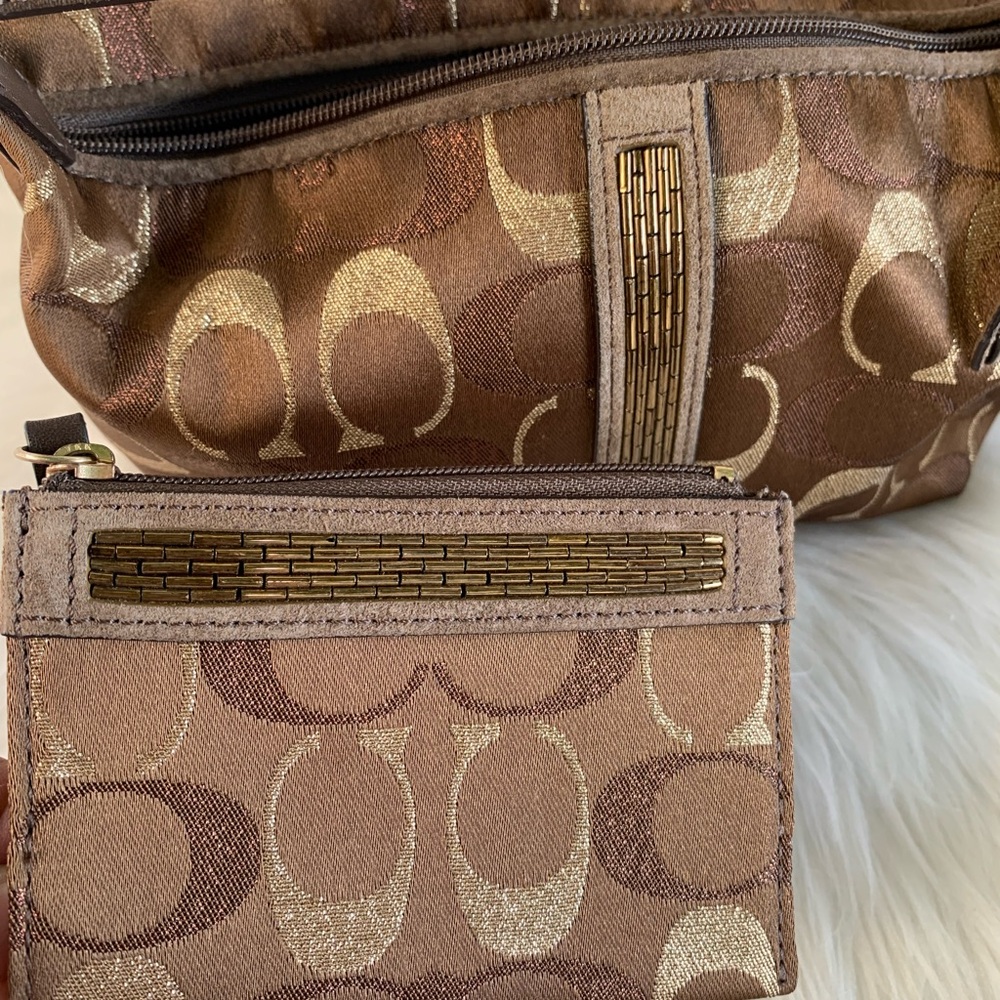 Vintage LMT EDITION Coach Signature Mini  Shoulder Bag & Keychain Card Holder - Picture 12 of 15